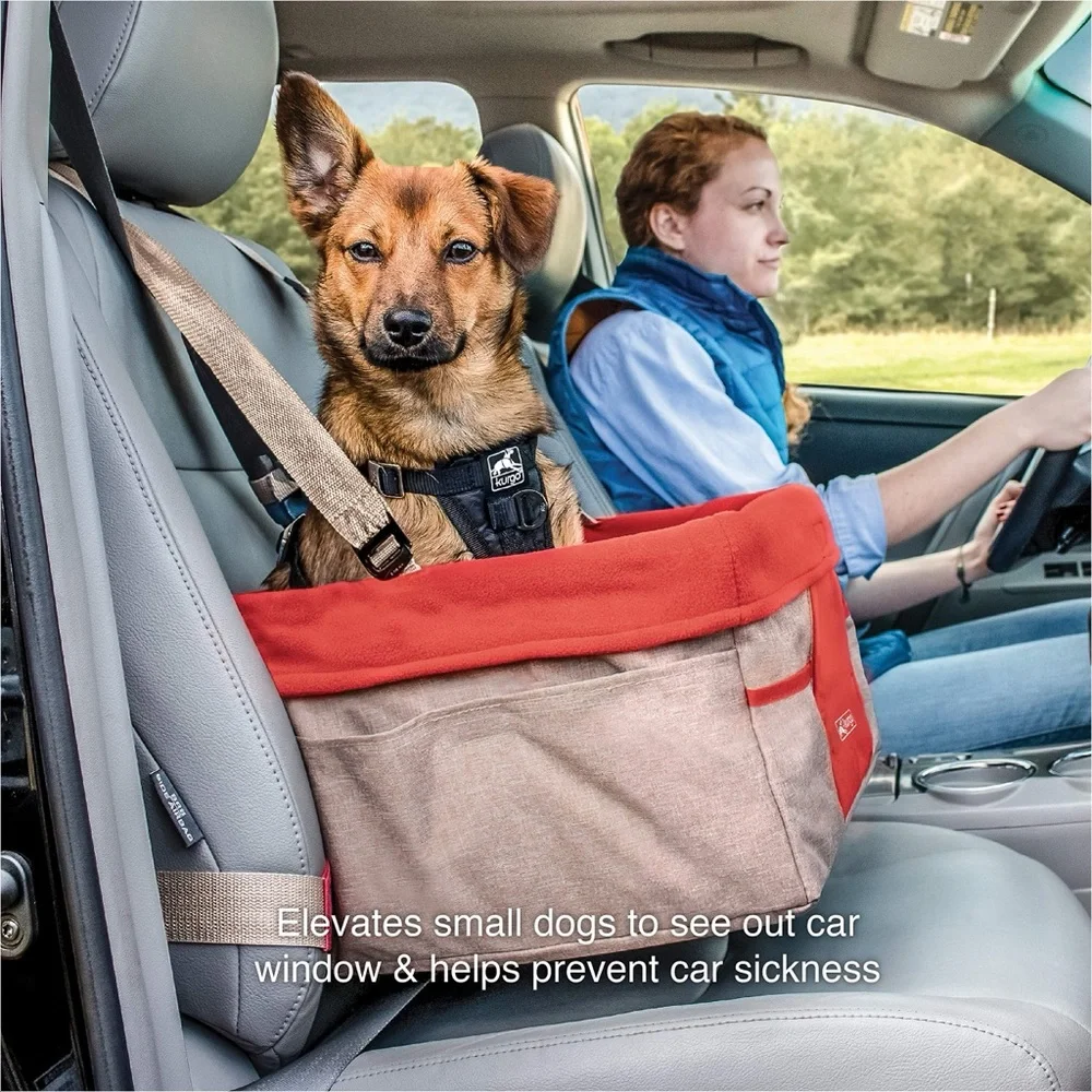 Kurgo Heather Dog Booster Seat with Red